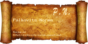 Palkovits Norma névjegykártya
